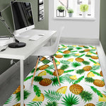 White Watercolor Pineapple Pattern Print Area Rug GearFrost