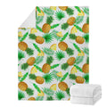 White Watercolor Pineapple Pattern Print Blanket