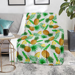 White Watercolor Pineapple Pattern Print Blanket
