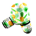 White Watercolor Pineapple Pattern Print Boxing Gloves