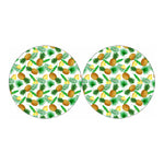 White Watercolor Pineapple Pattern Print Car Coasters