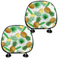 White Watercolor Pineapple Pattern Print Car Headrest Covers