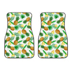 White Watercolor Pineapple Pattern Print Front Car Floor Mats