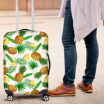 White Watercolor Pineapple Pattern Print Luggage Cover GearFrost