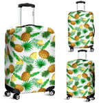 White Watercolor Pineapple Pattern Print Luggage Cover GearFrost