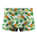 White Watercolor Pineapple Pattern Print Men's Boxer Briefs