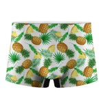 White Watercolor Pineapple Pattern Print Men's Boxer Briefs