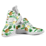 White Watercolor Pineapple Pattern Print Mesh Knit Shoes GearFrost