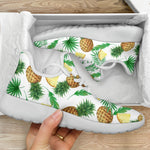 White Watercolor Pineapple Pattern Print Mesh Knit Shoes GearFrost