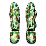 White Watercolor Pineapple Pattern Print Muay Thai Shin Guard