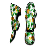 White Watercolor Pineapple Pattern Print Muay Thai Shin Guard