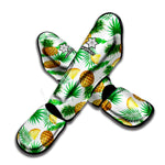 White Watercolor Pineapple Pattern Print Muay Thai Shin Guard