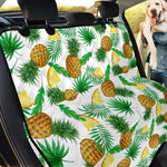 White Watercolor Pineapple Pattern Print Pet Car Back Seat Cover