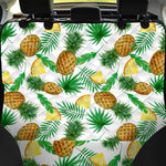 White Watercolor Pineapple Pattern Print Pet Car Back Seat Cover