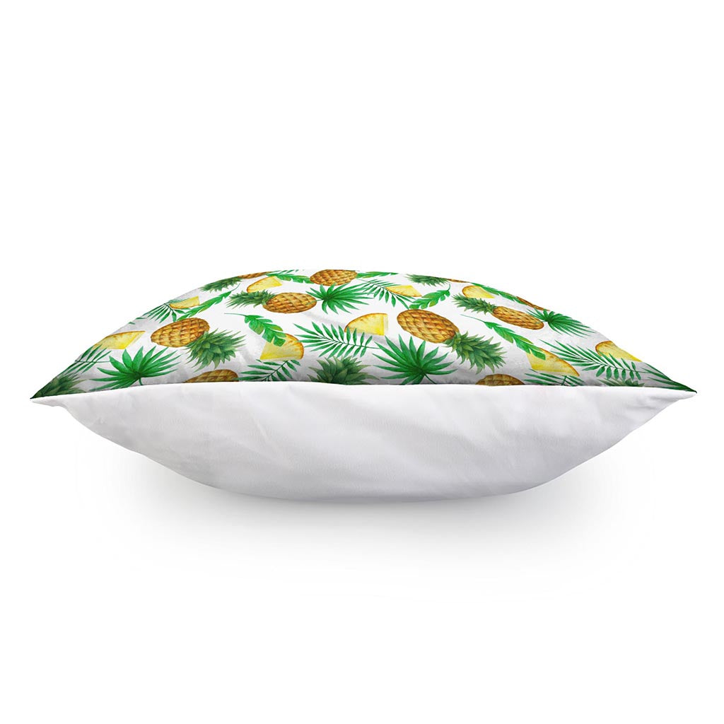 White Watercolor Pineapple Pattern Print Pillow Cover