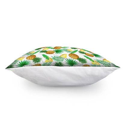 White Watercolor Pineapple Pattern Print Pillow Cover