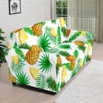 White Watercolor Pineapple Pattern Print Sofa Cover