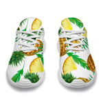 White Watercolor Pineapple Pattern Print Sport Shoes GearFrost