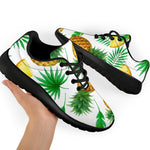 White Watercolor Pineapple Pattern Print Sport Shoes GearFrost