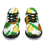 White Watercolor Pineapple Pattern Print Sport Shoes GearFrost