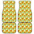 White Watercolor Sunflower Pattern Print Front and Back Car Floor Mats