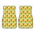 White Watercolor Sunflower Pattern Print Front Car Floor Mats