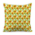 White Watercolor Sunflower Pattern Print Pillow Cover