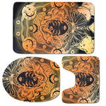 Wiccan Girl And Magical Moon Print 3 Piece Bath Mat Set