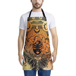 Wiccan Girl And Magical Moon Print Apron