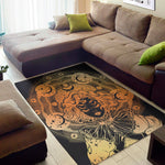 Wiccan Girl And Magical Moon Print Area Rug