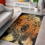 Wiccan Girl And Magical Moon Print Area Rug