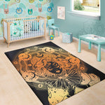 Wiccan Girl And Magical Moon Print Area Rug