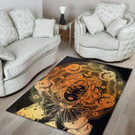 Wiccan Girl And Magical Moon Print Area Rug