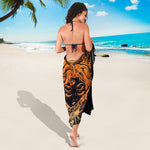 Wiccan Girl And Magical Moon Print Beach Sarong Wrap