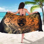 Wiccan Girl And Magical Moon Print Beach Sarong Wrap