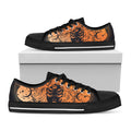 Wiccan Girl And Magical Moon Print Black Low Top Sneakers