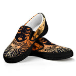 Wiccan Girl And Magical Moon Print Black Slip On Shoes