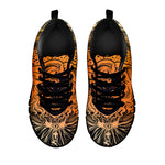 Wiccan Girl And Magical Moon Print Black Sneakers