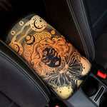 Wiccan Girl And Magical Moon Print Car Center Console Cover