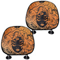 Wiccan Girl And Magical Moon Print Car Headrest Covers
