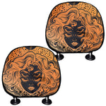 Wiccan Girl And Magical Moon Print Car Headrest Covers