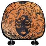 Wiccan Girl And Magical Moon Print Car Headrest Covers