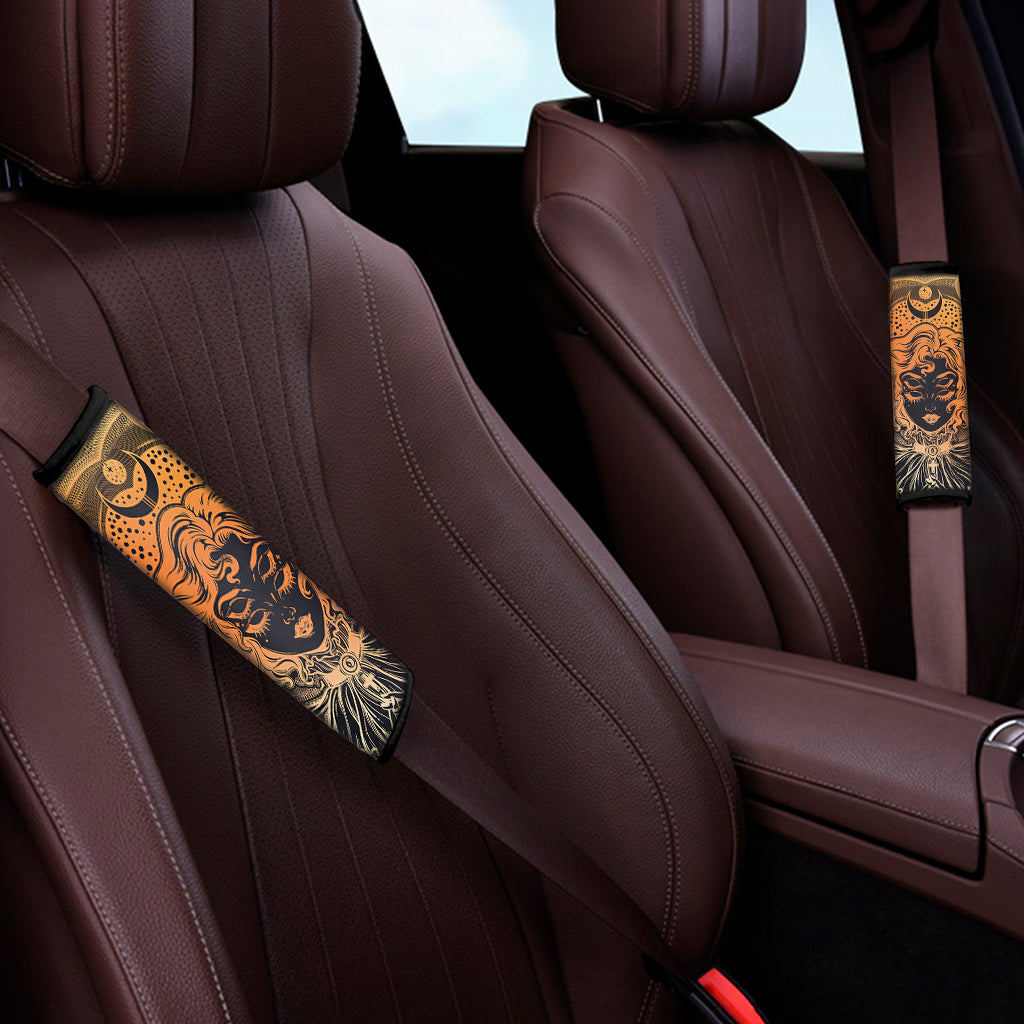 Wiccan Girl And Magical Moon Print Car Seat Belt Covers