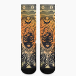 Wiccan Girl And Magical Moon Print Crew Socks