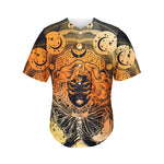 Wiccan Girl And Magical Moon Print Men's Baseball Jersey