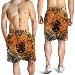 Wiccan Girl And Magical Moon Print Men's Shorts
