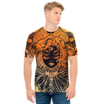 Wiccan Girl And Magical Moon Print Men's T-Shirt