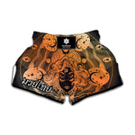 Wiccan Girl And Magical Moon Print Muay Thai Boxing Shorts