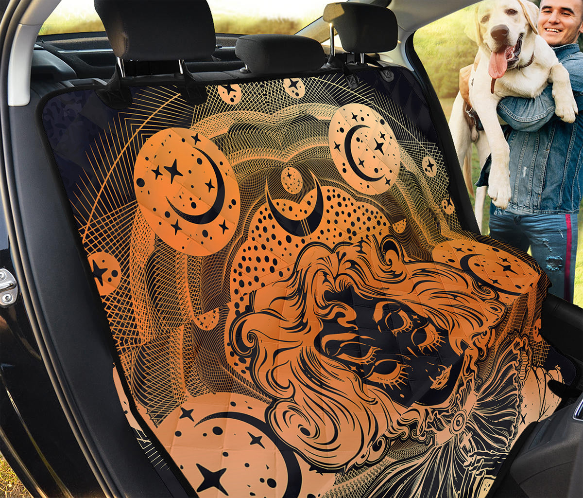 Wiccan Girl And Magical Moon Print Pet Car Back Seat Cover
