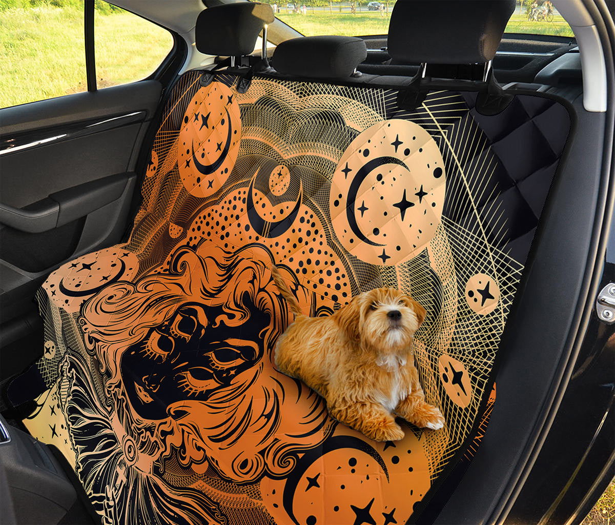 Wiccan Girl And Magical Moon Print Pet Car Back Seat Cover